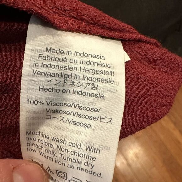 Madewell button front easy dress maroon - Picture 6 of 6